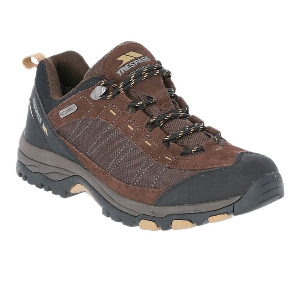 Trespass Mens Scarp Waterproof Lace Up Sneakers / Dark Brown